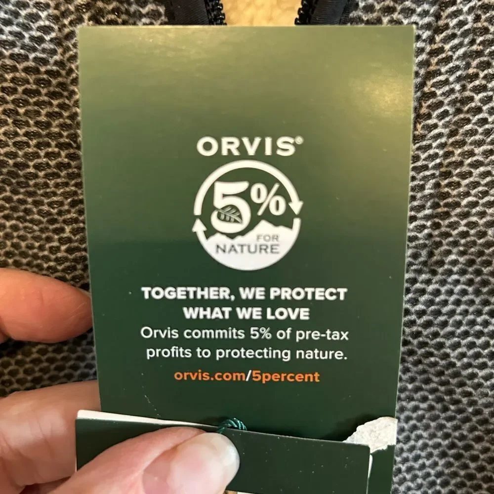 New Orvis Men Fleece Lined 1/4 Zip Pullover Black & White Medium